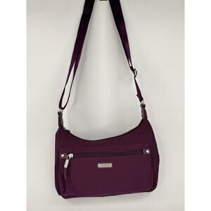 Baggallini Everyday Crossbody Bag Small Hobo Nylon Plum Purple Travel Purse
